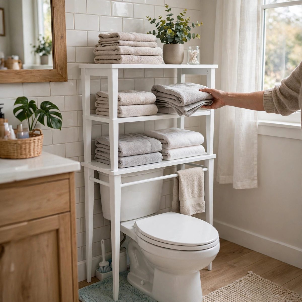 NeatNest Over-Toilet Storage Shelf, 3 Tier — view 4