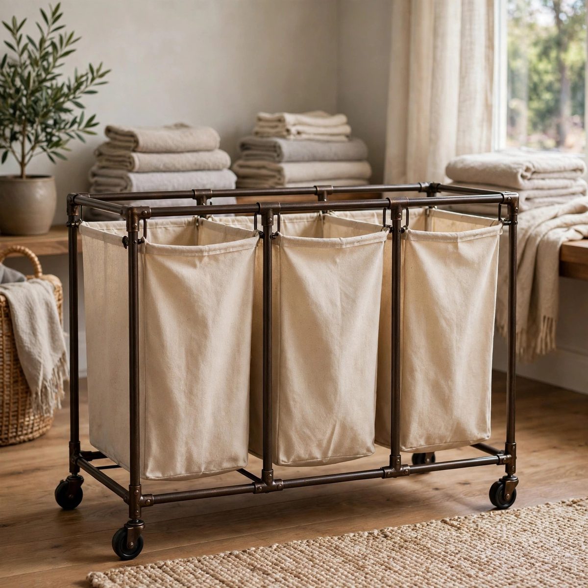 OrderlyOak 3-Bag Laundry Sorter Hamper — view 4
