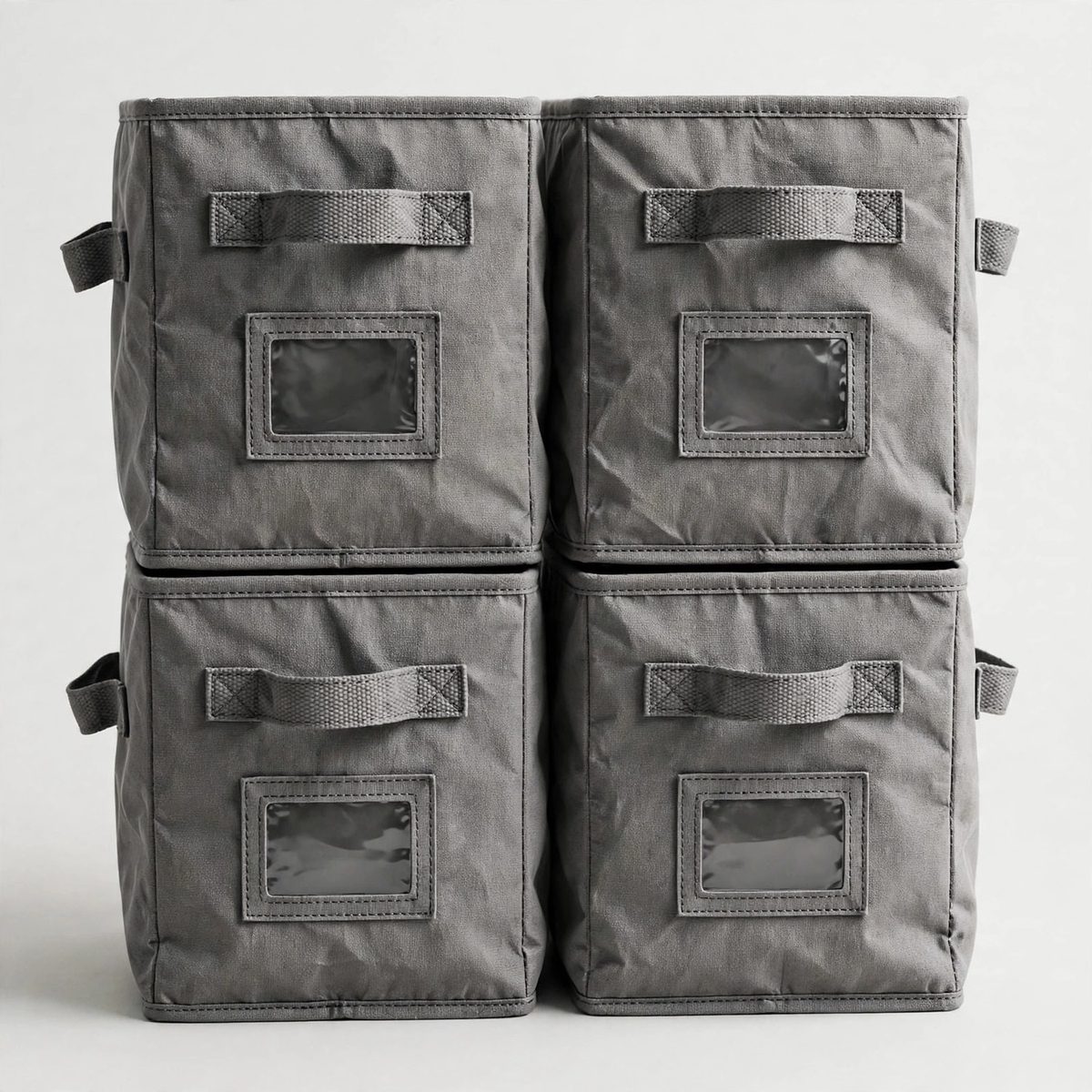 OrderlyOak Canvas Wardrobe Storage Bins, 4 Pack