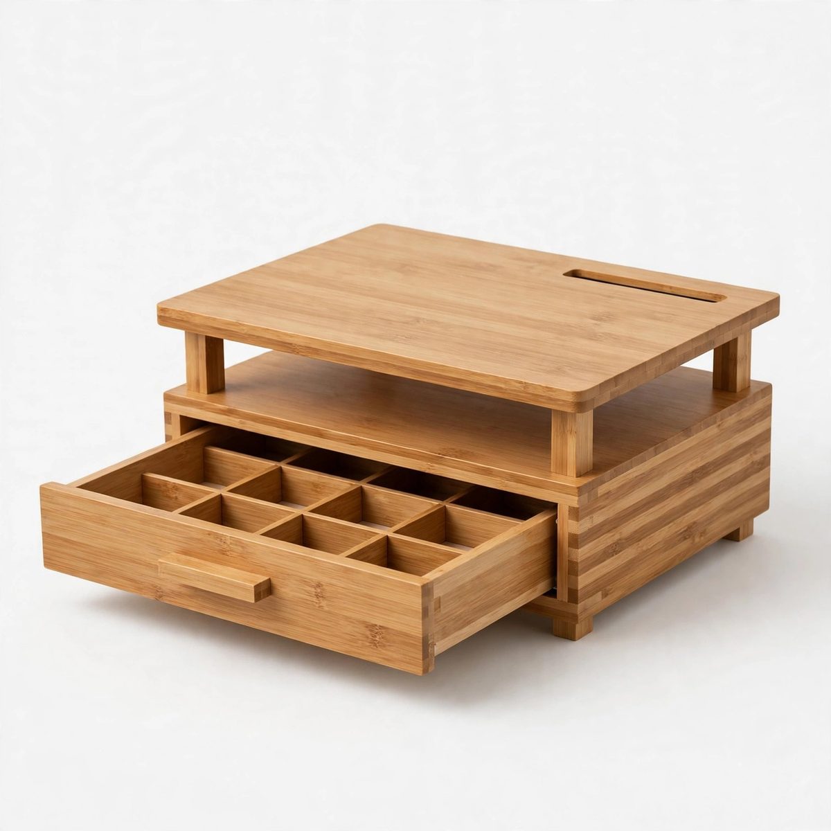 OrderlyOak Monitor Stand with Drawer Organizer — view 2