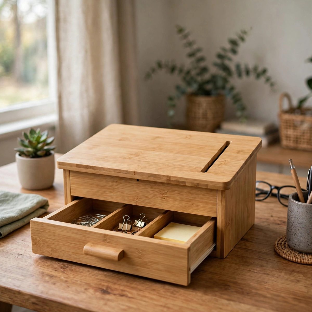 OrderlyOak Monitor Stand with Drawer Organizer — view 4
