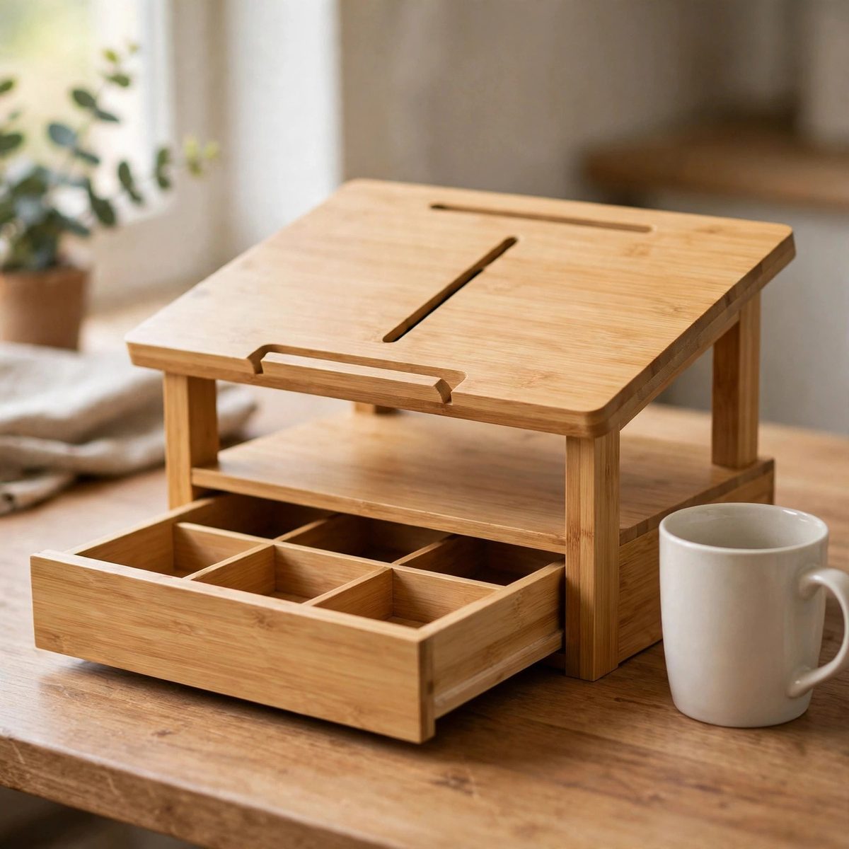 OrderlyOak Monitor Stand with Drawer Organizer — view 5