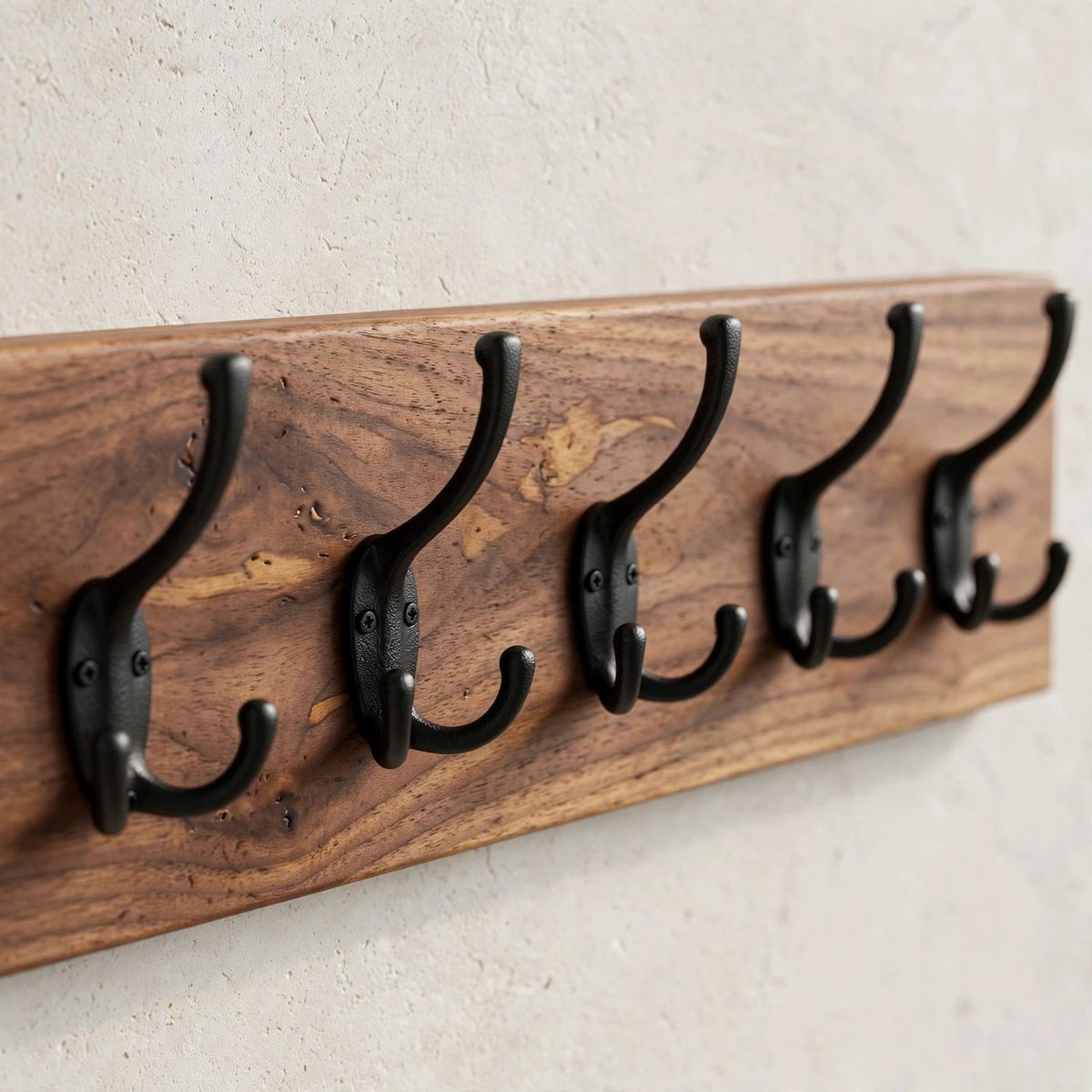 OrderlyOak Wall-Mount Coat Hook Rail, 5 Hook — view 3