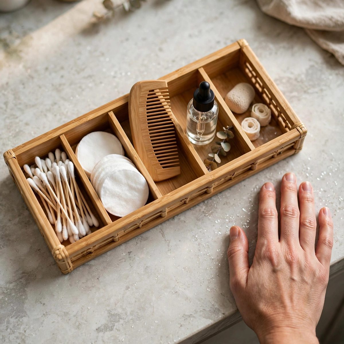 TidyHaven Bamboo Vanity Organizer Tray — view 5
