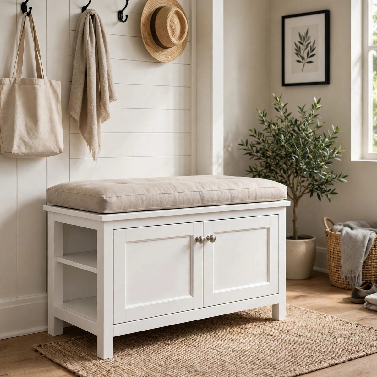TidyHaven Entryway Storage Bench, 2 Door — view 4