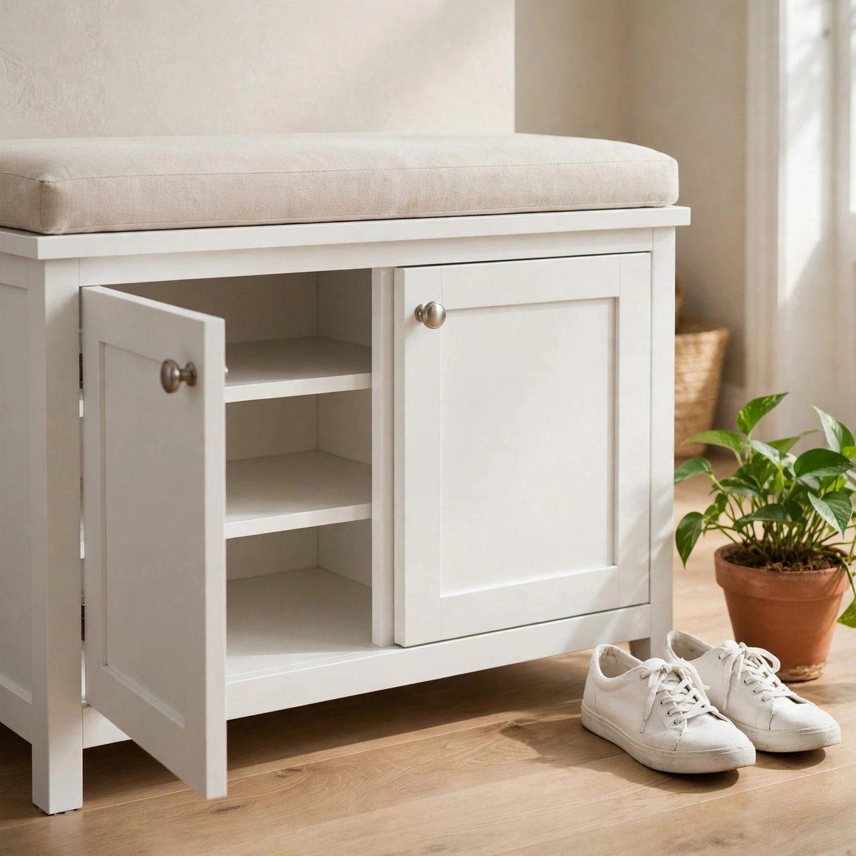 TidyHaven Entryway Storage Bench, 2 Door — view 5